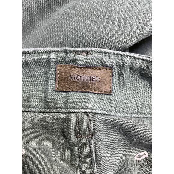 Mother 'The Major' Green Cotton Sneak Fray Pant Size 26 - Picture 4 of 5